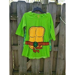 TNMT Teenage Ninja Mutant Turtle Shirt Cape Juniors XL Top